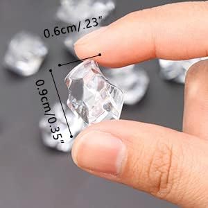 Лажни кристали 100 парчиња акрилни скапоцени камења чисти ледени карпи пластични дијаманти вазни карпи центар за вазни полнила забава за забава,