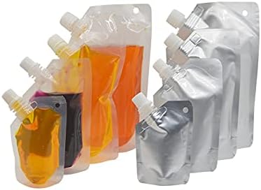 NATX 20Pcs 1.69 oz Коси Алуминиумска Фолија Пластична Кеса За Испуштање Стојат Торбички За Пакување Течна Кеса Преносна Торба За