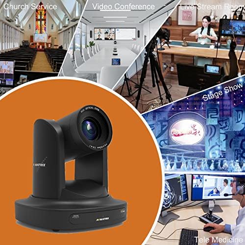 Avmatrix PTZ NDI камера 30X, стриминг камера со SDI, HDMI, IP излези.1080P 60FPS RS232 RS485 OBS VMIX IP LiveStreaming за црковно емитување и конференција.