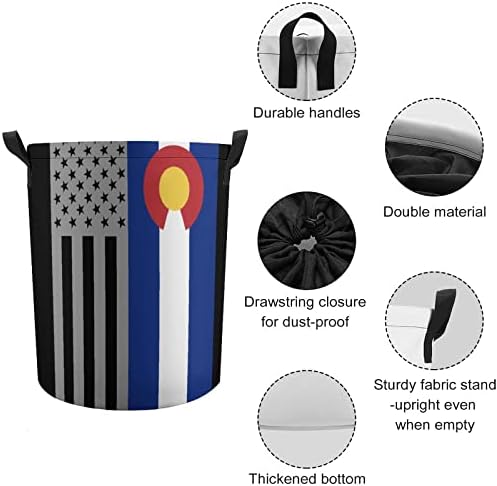 Американско Знаме На Колорадо Перење Алишта Го Попречуваат Складирањето На Врвки Кошница За Перење Голема Кошница За Организатор На Играчки