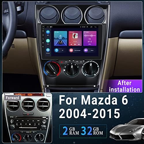 [2+32G]Андроид 11 Автомобил Стерео за mazda 6 2004-2015 Со Безжичен Apple Carplay&засилувач;Андроид Авто, 9 Инчен Екран На Допир Автомобил Радио