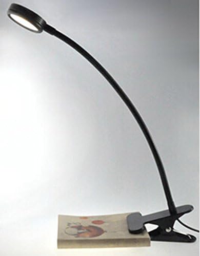 Црна 5W LED заштита за заштита на очите затемнета табела за ламба со клип USB светло за читање од 24/7 продавница