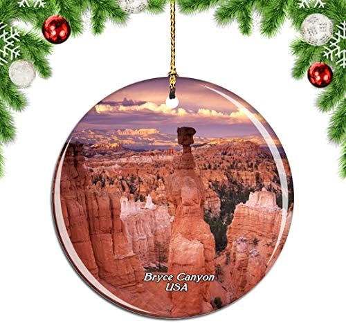 Недела во САД Америка пејзаж Брис Кањон Божиќ Божиќно дрво украс украс виси приврзок декор градски патнички сувенири колекција двострана