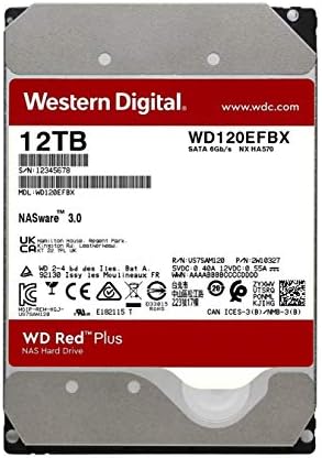 Западен Дигитален 14TB WD Црвен Плус Nas Внатрешен Хард Диск HDD - 7200 ВРТЕЖИ ВО МИНУТА, SATA 6 GB/s, CMR, 512 MB Кеш, 3.5 - WD140EFGX