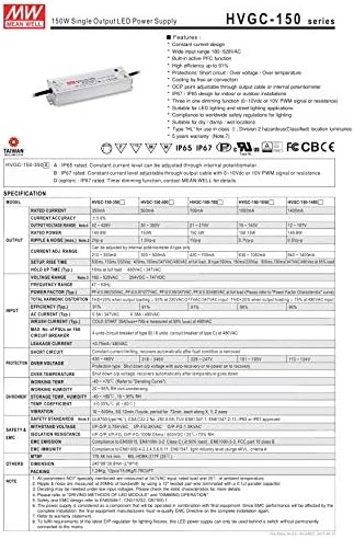 Hvgc-150-1050B AC/Dc Led Напојување 150.15 W Еден 7-Пински