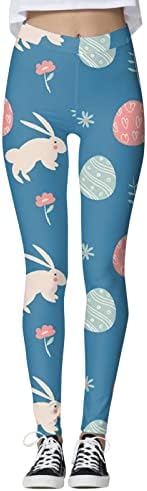 Велигденски хеланки за жени плус високо половината зајаче зајаци јајца хеланки што дишат лесни атлетски хеланки панталони капри
