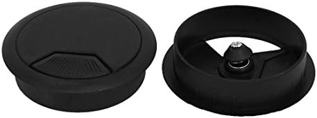 Uxcell Computer Desk 50mm Dia Round Grommet пластична жица за кабелски капаци црни 15 парчиња