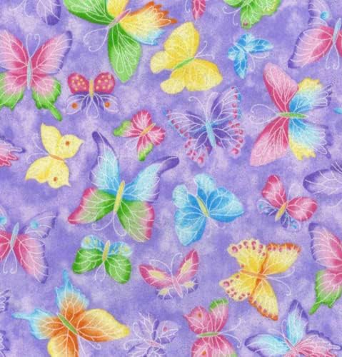 Сјајна Пеперутка на Виолетова Памучна Ткаенина покрај Дворот