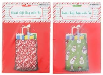 Џиновска Торба За Подароци Со Голема Големина 36 х 48 Пластични Вреќи За Дедо Мраз За Пакување Подароци 2 Избрани Божиќни Отпечатоци