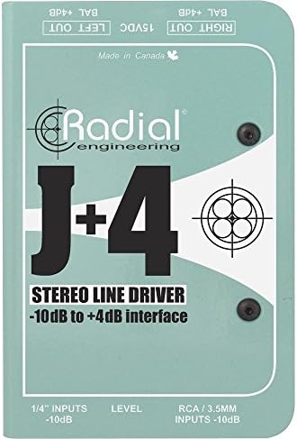 Радијален инженеринг j +4 возач на стерео линија -10dB до +4DB интерфејс