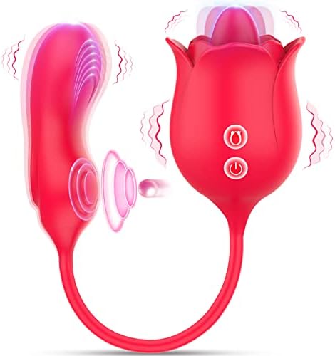 Вибратор на роза играчка за жена, клиторичен стимулатор на брадавица дилдо со 10 режими за лижење и прислушување, клиторис g Spot Vibrator
