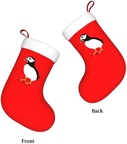 Cutedwarf Puffin Bird Bird Cristma Codrings Божиќни украси на дрво Божиќни чорапи за Божиќни празнични забави подароци 18-инчи