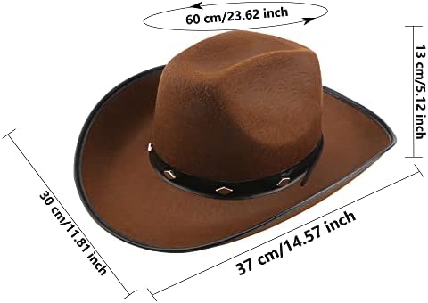 Sgbetter 4 пакет каубојски капа се чувствуваше зафатен западен родео Тексан каубојски каубојски капа за возрасни