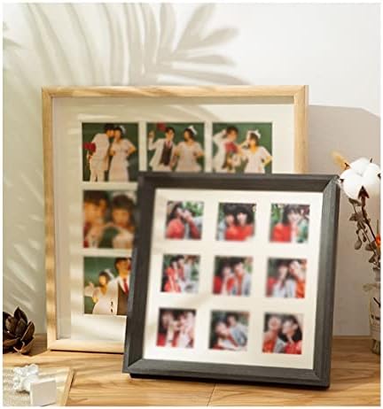 Zjhyxyh Hollow Nine Frame Photo Frame Stand неколку фотографии со картонска тродимензионална рамка за слики што виси wallид