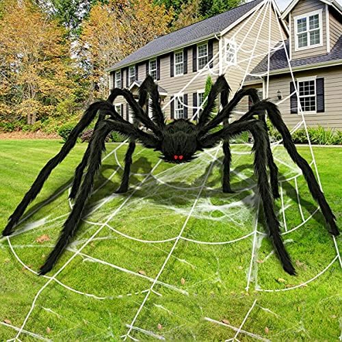 Amriu 4,9ft Ноќта на вештерките гигантски пајаци украси, пајаци за Ноќта на вештерките од 59 инчи