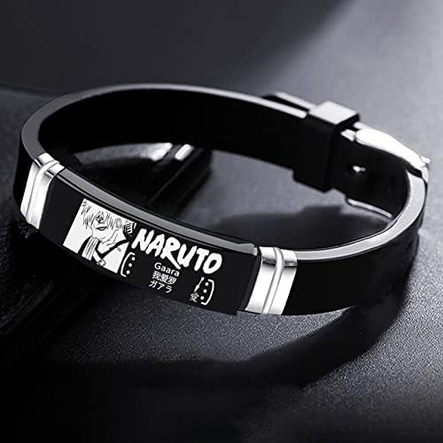 Ауту миризба аниме јапонска нинџа акацуки нараквица црна силиконска лента прилагодливи нараквици за нараквици - 17_ подароци за накит