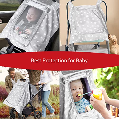 Бебе автомобилско седиште за момчиња за девојчиња, прилагодлив прозорец за epиркање и дишење, крошна за новороденчиња, одговара на сите сезони, погодна за разни шет?