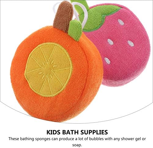 Депила овошје туш сунѓери Детски капење топки со сунѓерски алатки за капење за деца, 2 парчиња