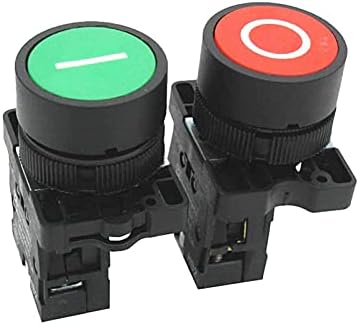 UNCASO AC 660V 10A Моментарна I/O Црвена зелена знак Не NC Push копче за прекинувач на копчето