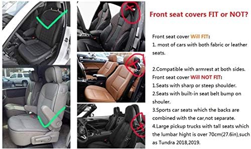 Yxqyoeoso удобно кожено автомобилско седиште за автомобили опфаќа 5 седишта целосно сет универзално вклопување (црно и розова