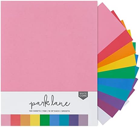 CardStock 8,5 x 11 Пакет хартија - 110 lb Собрана примарна хартија за белешки во боја - Двокреветна картичка за занаети, втиснување, производство