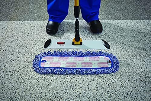 Rubbermaide Commercial Products Hygen Microfiber Mop Pad со раб, 48-инчи, зелена, еднострана крпа за чистење за чистење на подот,
