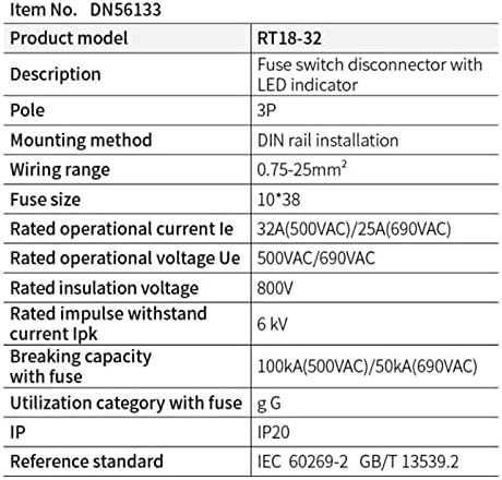 Ганде 1pcs Држач За Осигурувачи 3P 10x38mm Осигурувачи База Кутија Индикатор Светлина AC IP20 Брз Удар Керамички Цилиндрични Јадро