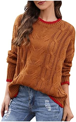 Женски Џемпери Трендовски Модни Есенски И Зимски Печатење Плетен Џемпер Со Пуловер Со Долги Ракави Секојдневен 2022