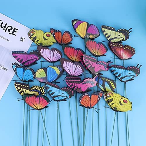 Абаодам 25 парчиња Пеперутки Влогови Градина Лажни Пеперутки Украси Орнаменти Забава Корист