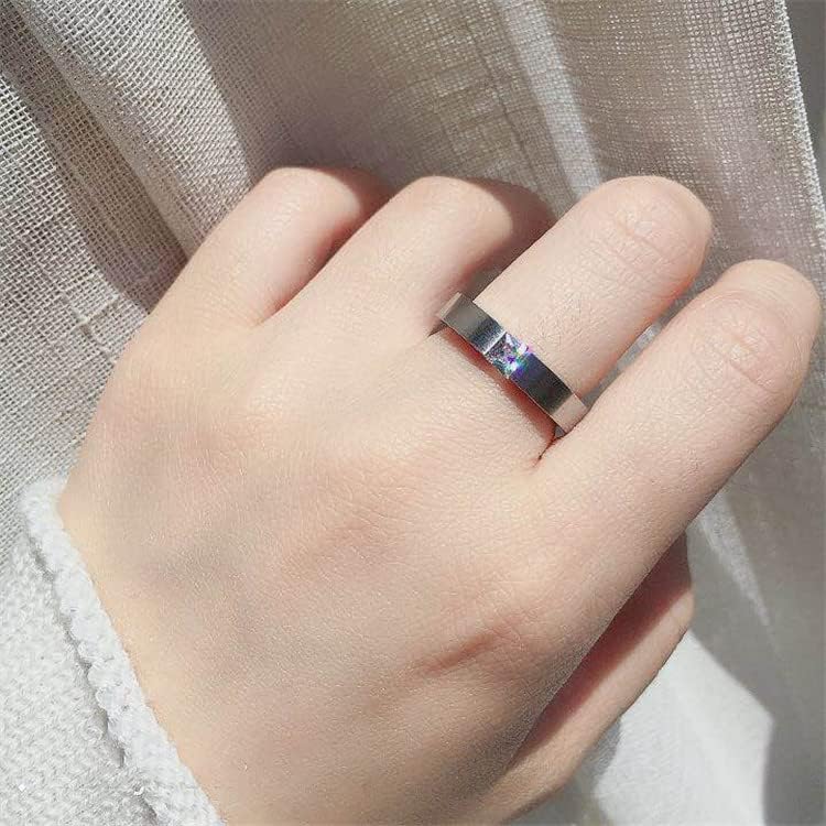 Колезо 4мм цврст циркон прстен за мажи и жени Персонализиран прстен Прилагодете го прстенот врежан прстен-90049