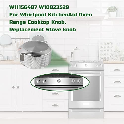 5 пакувања W11156487 За копчето за готвење на кујната, W10823527 Вител за замени на копчињата за шпорети на кујната, компатибилен со копчето