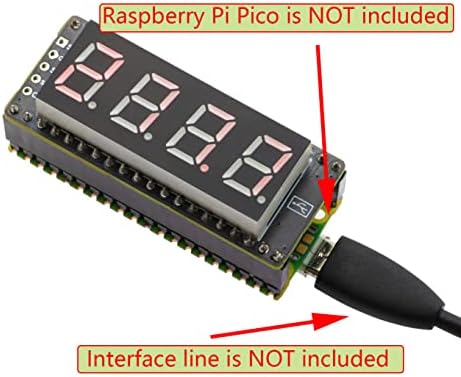 Xicoolee Pico-8SEG-4B-LED, црвен дигитален модул за приказ на цевки, 74HC595 Driver Chip, 5 пински 4-цифрен дисплеј со 8 сегменти, компатибилен