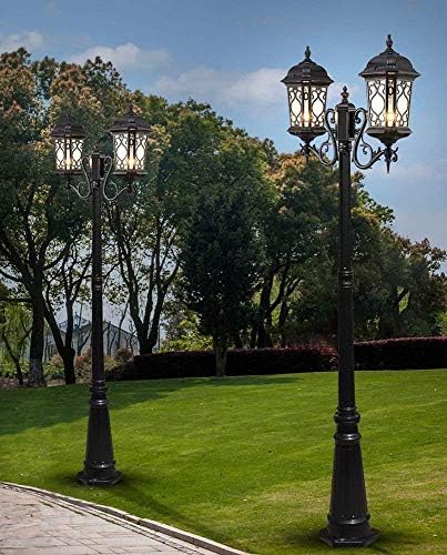 KMYX 1-светлина Европски стаклен фенер за внатрешен двор пејзаж светло на отворено водоотпорна вила гроздобер Винторија Викторија