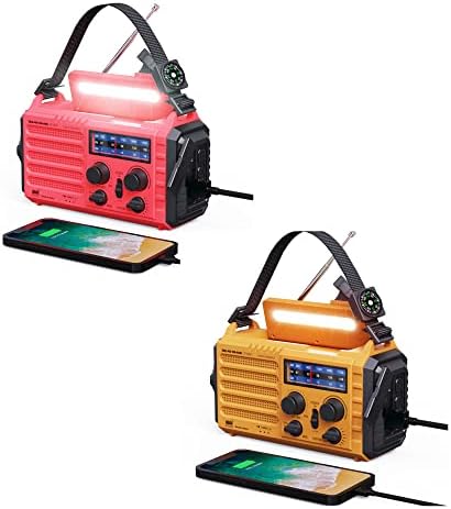 Итни радио со 5-насоки со соларна батерија управувана со преносна преносна AM FM SW NOAA Времето предупредување радио