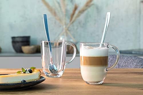 Леонардо Наполи 024217-CN Latte Macchiato & лажици, 12,8 fl oz, стакло отпорен на топлина