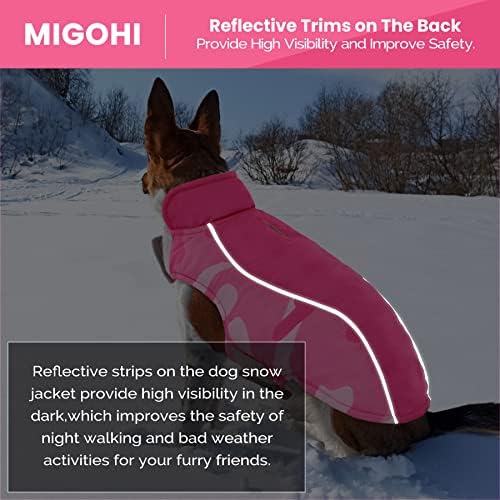 Палто за кучиња Мигохи, рефлексивна ветерна јакна за кучиња со руно наредени водоотпорни кучиња зимски палта за ладно време,