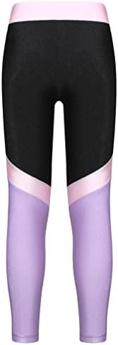 Hansber Девојки девојчиња тренингот хеланки во боја блок затегнати високи половини јога панталони танцување гимнастика трчаат хулахопки