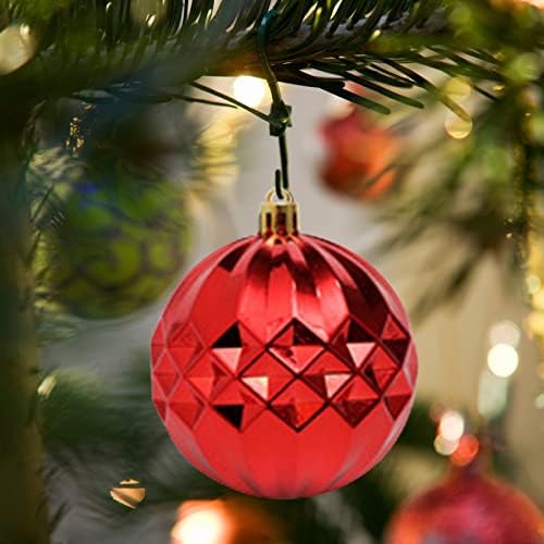 Кристали за прозорци долги црвени божиќни украси за божиќни топка за елки, расипани топки за новогодишна елка