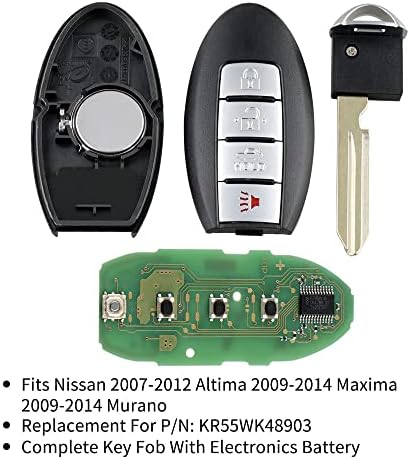 Автомобил Паметен Клуч Замена Фоб Одговара За Nissan Altima 2007-2012 /Nissan Максима 2009-2014 FCC ID: KR55WK48903