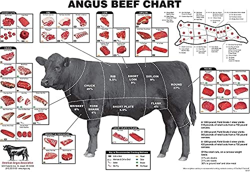 Гроздобер wallиден метал постер Ангус говедско месо од месо од месар за месар за новитет знак Гроздобер метален калај знак за знак за знак за знак на плакат 8x12 инчи