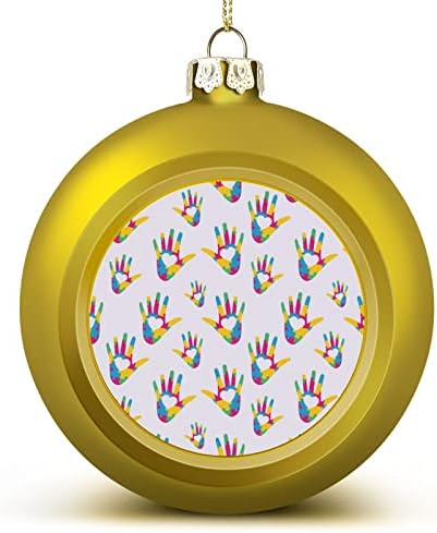 Загатка во форма на рачно за ден на аутизам Божиќни топка украси за Божиќно дрво надвор од тревникот двор дрво виси украси