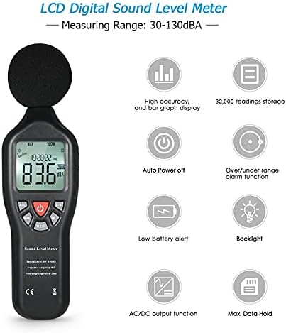 YFQHDD LCD ниво на звук на звук на децибела мерач на мерач на мерач на мерење на бучава