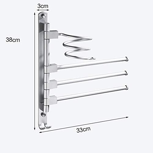 ЛИМЈЏ Простор За Бања Алуминиумска Подвижна Шипка За Крпи, Ротирачка Решетка За Крпи Без Удари, Држач За Фен За Коса