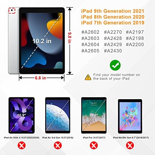 Финти Слимшел Случај за iPad 9 / 8 / 7 Генерација 10,2 Инчи + Силиконски Ракав Компатибилен со јаболко Молив 1 Генерација