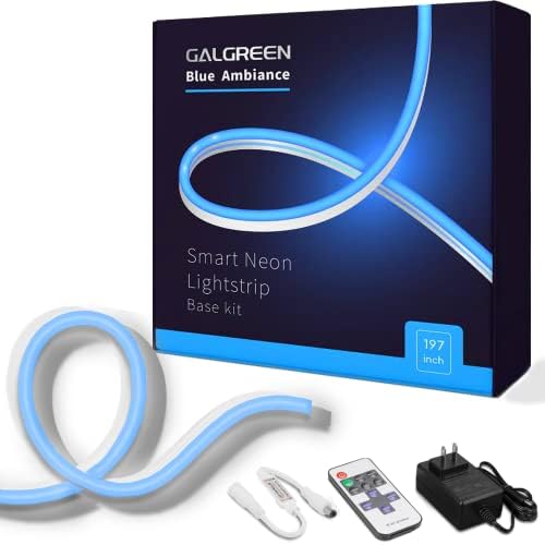 Galgreen Neon Rope светла, 16,4ft јаже светла со затемнет далечински управувач и адаптер, водоотпорен флексибилен паметен LED