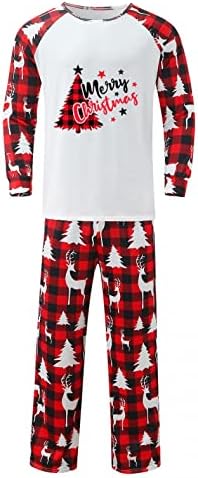 Појавување на семејни Божиќни пижами поставени мажи тато печати блуза врвови pjs поставени панталони семејство пижами дневна облека за спиење