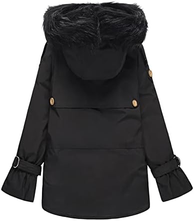 Топли зимски палта за жени, зимска туника Елегантна јакна за пафери жени со долг ракав фудбалски јазол вграден пуфер