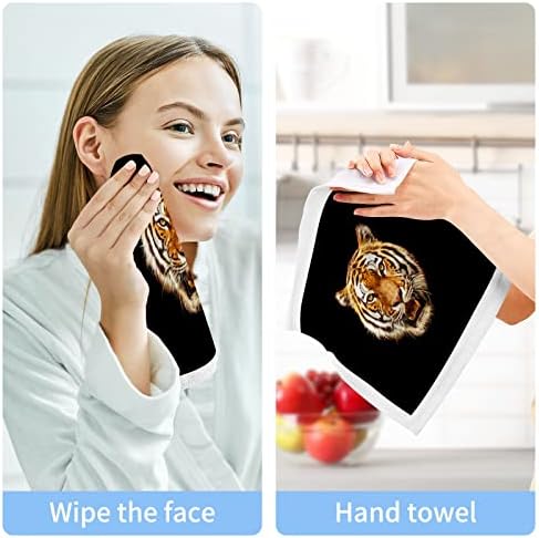 Алаза миење крпа сет тигар - пакет од 6, памучни крпи за лице, високо апсорбирачки и меки чувства на прсти