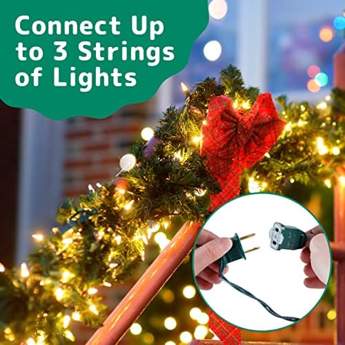 Божиќни светла Prextex - Ултра светли светла за новогодишни елки со зелена жица, затворени/надворешни водоотпорни жици