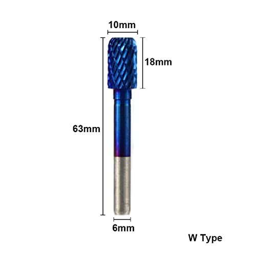 6x10mm волфрам карбид Ротари бурс Супер сино обложена со двојно намалување на ротационата датотека 1 парчиња